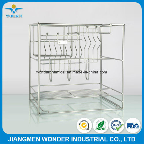 Efecto de enchapado Plata cromo epoxi polvo recubrimiento para canasta de cajones