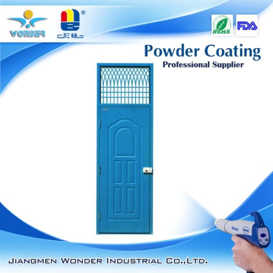 Recubrimiento de polvo de puerta de seguridad de acero azul brillante de tipo epoxi puro