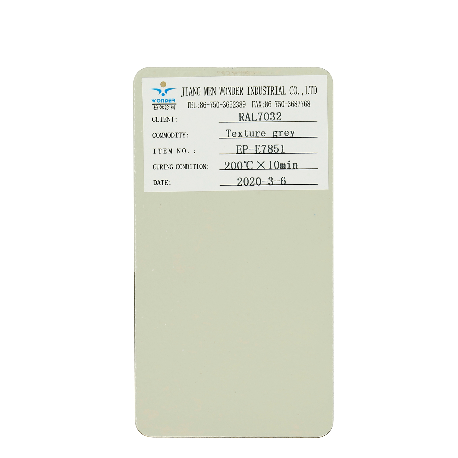 Recubrimiento de polvo gris resistente químico RAL7044 para maquinaria industrial