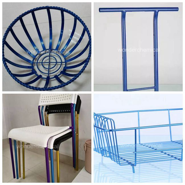 Recubrimiento de polvo electrost&aacute;tico en aerosol, color azul transparente, capa superior azul transparente