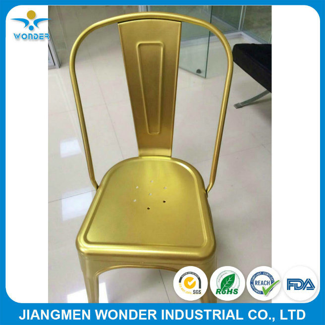 Recubrimiento de polvo de color oro cromado met&aacute;lico electrost&aacute;tico